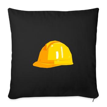 Construction helmet gift gift idea - Sofa pillowcase 17,3'' x 17,3'' (45 x 45 cm) - black - Front