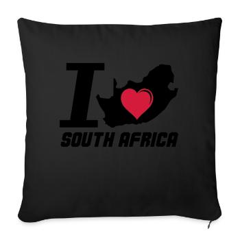 south_africa_i_love_02 - Housse de coussin décorative 45 x 45 cm - noir - Devant