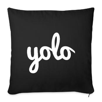 Yolo - Housse de coussin décorative 45 x 45 cm - noir - Devant