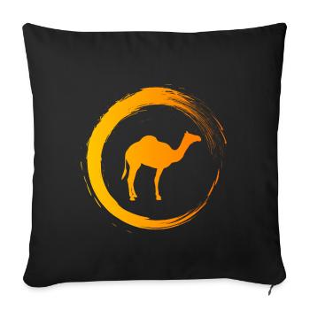camel - Sofa pillowcase 17,3'' x 17,3'' (45 x 45 cm) - black - Front