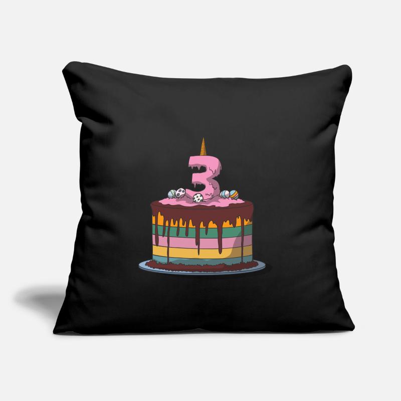 Geburtstagstorte Kindergeburtstag 3. Geburtstag Sofakissenbezug 45 x 45 cm