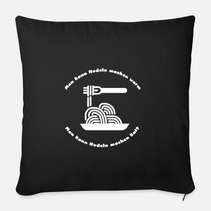 Mann kann Nudeln machen warm oder kalt - Sofakissenbezug 45 x 45 cm - Schwarz