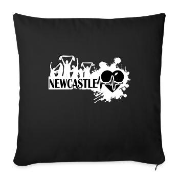 Motif de fan de sport de Newcastle - Housse de coussin décorative 45 x 45 cm - noir - Devant