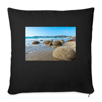spherical rocks Moeraki Boulders New Zealand Otago - Sofa pillowcase 17,3'' x 17,3'' (45 x 45 cm) - black - Front