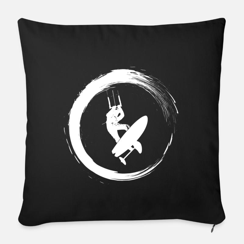 Kite foilbaord - Sofakissenbezug 45 x 45 cm - Schwarz