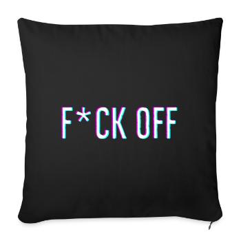 F * ck Off Fuck Off tik tok 3d rouge bleu effet filte - Housse de coussin décorative 45 x 45 cm - noir - Devant