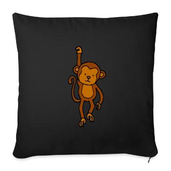 Singe mignon - singe araignée enfants cadeau bébé - Housse de coussin décorative 45 x 45 cm - noir - Devant
