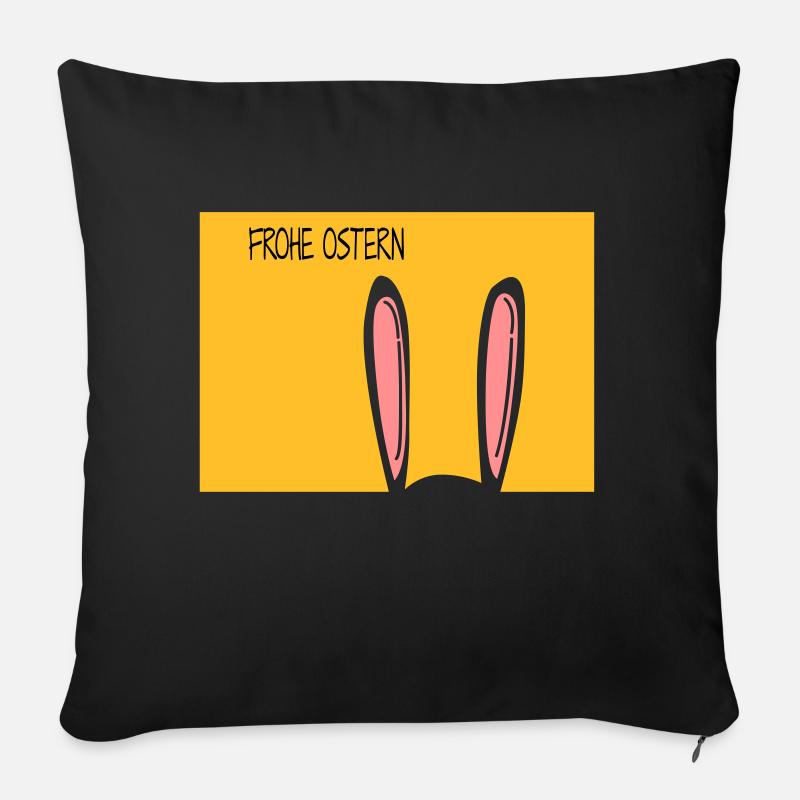 Frohe Ostern - Sofakissenbezug 45 x 45 cm - Schwarz