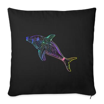Dolphin - Sofa pillowcase 17,3'' x 17,3'' (45 x 45 cm) - black - Front