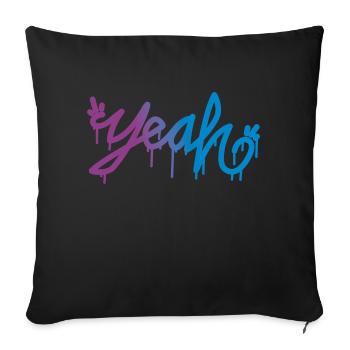 Yeah Yeah Yeah - Sofakissenbezug 45 x 45 cm - Schwarz - Vorne