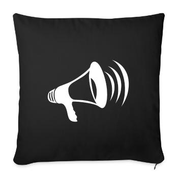 Megaphone white - Sofa pillowcase 17,3'' x 17,3'' (45 x 45 cm) - black - Front