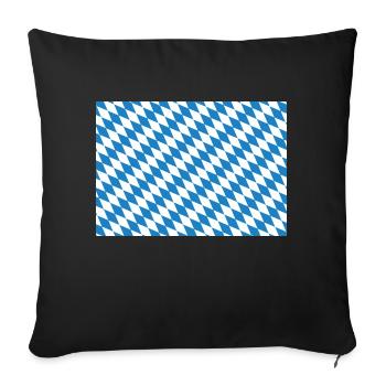 Die Bayern Raute - blau weiß - Sofakissenbezug 45 x 45 cm - Schwarz - Vorne