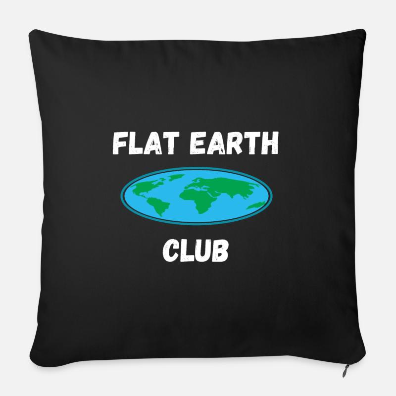 Flat Earth Club - Sofakissenbezug 45 x 45 cm - Schwarz