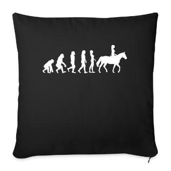 Équitation cheval evolution développement femme drôle - Housse de coussin décorative 45 x 45 cm - noir - Devant
