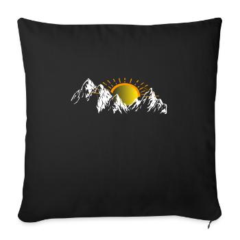 Beautiful sunset in the mountains - Sofa pillowcase 17,3'' x 17,3'' (45 x 45 cm) - black - Front