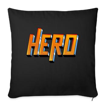 Hero Typography - Sofa pillowcase 17,3'' x 17,3'' (45 x 45 cm) - black - Front