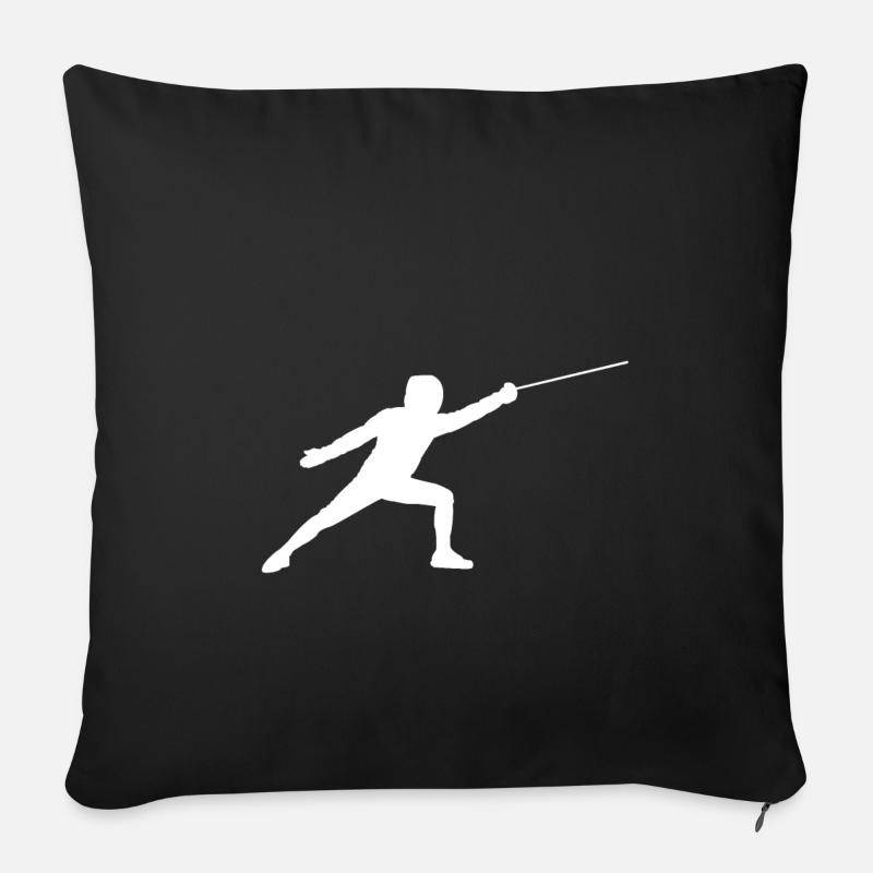 Escrimeur - idée cadeau - Housse de coussin décorative 45 x 45 cm - noir