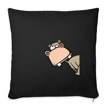 Hippo Hippo cadeau pour filles et garçons - Housse de coussin décorative 45 x 45 cm - noir - Devant