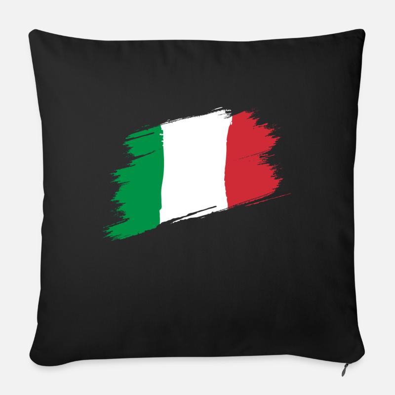 Italien Flagge - Sofakissenbezug 45 x 45 cm - Schwarz