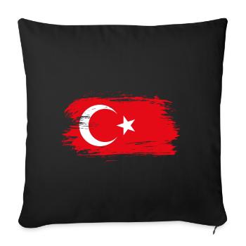 Turquie Drapeau - Housse de coussin décorative 45 x 45 cm - noir - Devant