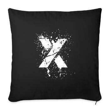 White X | Symbol | Design | Gifts - Sofa pillowcase 17,3'' x 17,3'' (45 x 45 cm) - black - Front