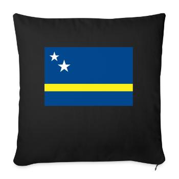 Curacao flag - Sofa pillowcase 17,3'' x 17,3'' (45 x 45 cm) - black - Front
