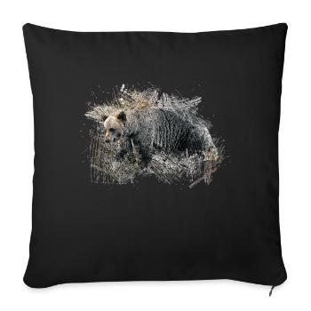 ours - Housse de coussin décorative 45 x 45 cm - noir - Devant