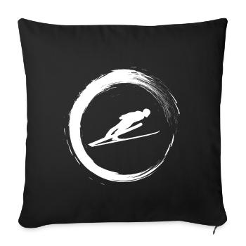 Ski jumping - Sofa pillowcase 17,3'' x 17,3'' (45 x 45 cm) - black - Front