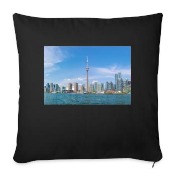 Ontario Toronto Skyline Panoramic View Canada - Sofa pillowcase 17,3'' x 17,3'' (45 x 45 cm) - black - Front