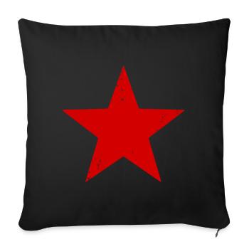 Étoile rouge - Housse de coussin décorative 45 x 45 cm - noir - Devant