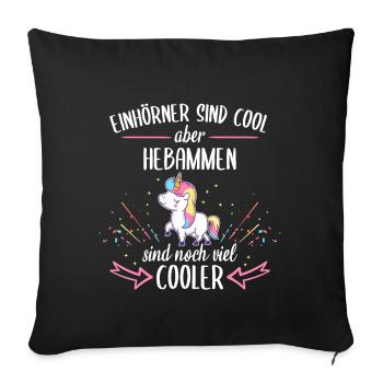 Hebamme Hebammen Entbindungspflegerin Beruf Spruch - Sofakissenbezug 45 x 45 cm - Schwarz - Vorne