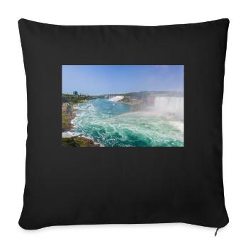 Canada Ontario Niagara Falls American and Canadian - Sofa pillowcase 17,3'' x 17,3'' (45 x 45 cm) - black - Front