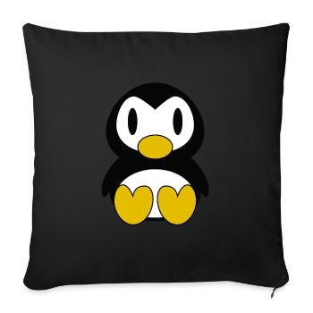 cute penguin penguins penguin chick bird nursery - Sofa pillowcase 17,3'' x 17,3'' (45 x 45 cm) - black - Front