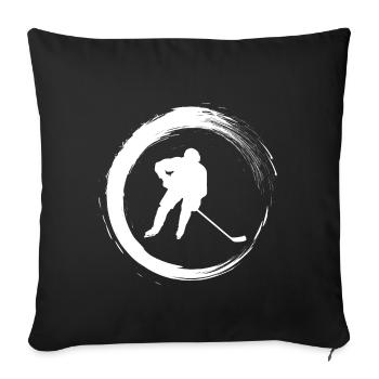 hockey sur glace - Housse de coussin décorative 45 x 45 cm - noir - Devant
