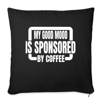 coffee lovers happy coffee and dog quote - Sofakissenbezug 45 x 45 cm - Schwarz - Vorne