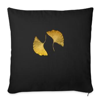 golden ginkgo leaves - Sofa pillowcase 17,3'' x 17,3'' (45 x 45 cm) - black - Front