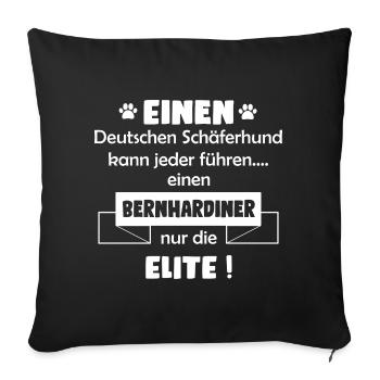 Bernhardiner - Bernhardiner Hund TShirt - Sofakissenbezug 45 x 45 cm - Schwarz - Vorne