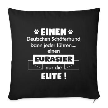 Eurasier Shirt - Eurasier Hund TShirt - Sofakissenbezug 45 x 45 cm - Schwarz - Vorne
