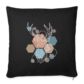 Low Poly Art Deer Triangle Streetwear Aesthetics - Sofa pillowcase 17,3'' x 17,3'' (45 x 45 cm) - black - Front
