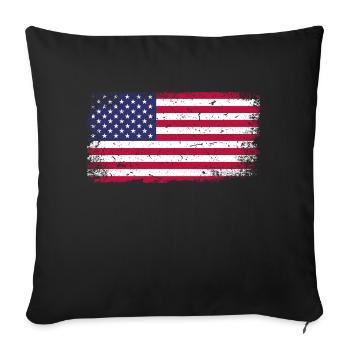drapeau des Etats Unis - Housse de coussin décorative 45 x 45 cm - noir - Devant