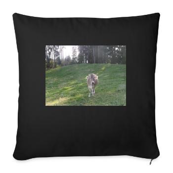 Cow - Sofa pillowcase 17,3'' x 17,3'' (45 x 45 cm) - black - Front