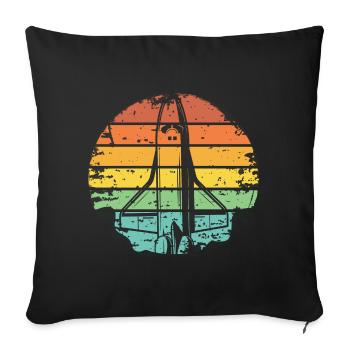Retro NASA rocket space shuttle grunge - Sofa pillowcase 17,3'' x 17,3'' (45 x 45 cm) - black - Front