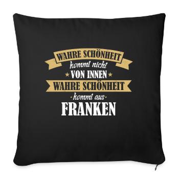 Franken Franke Fränkin Fränkisch Heimat Spruch - Sofakissenbezug 45 x 45 cm - Schwarz - Vorne
