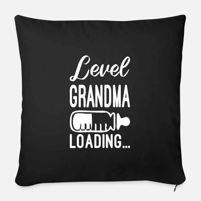Annonce de grossesse drôle - grand-mère invite - Housse de coussin décorative 45 x 45 cm - noir