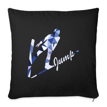 Saut à ski disant sauter polygone - Housse de coussin décorative 45 x 45 cm - noir - Devant