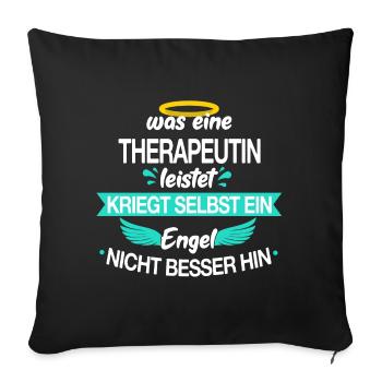 Therapeut Physiotherapeut Physio Beruf Spruch - Sofakissenbezug 45 x 45 cm - Schwarz - Vorne