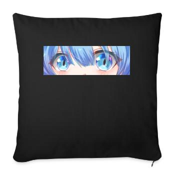 Anime Eyes Kawaii Sexy Manga Ecchi Blue Waifu - Housse de coussin décorative 45 x 45 cm - noir - Devant