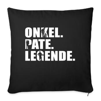 Onkel Pate Legende Patenonkel Motto - Sofakissenbezug 45 x 45 cm - Schwarz - Vorne