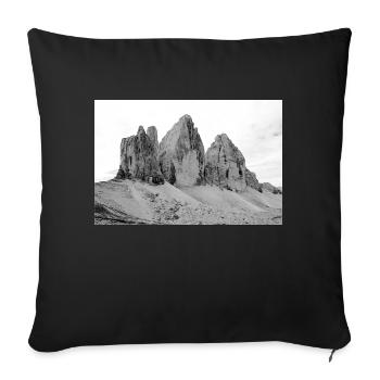 Drei Zinnen, Alpinismus - Sofakissenbezug 45 x 45 cm - Schwarz - Vorne