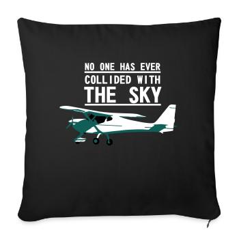 fk9 Aircraft Pilot Pilot Ultralight Aircraft UL - Sofa pillowcase 17,3'' x 17,3'' (45 x 45 cm) - black - Front